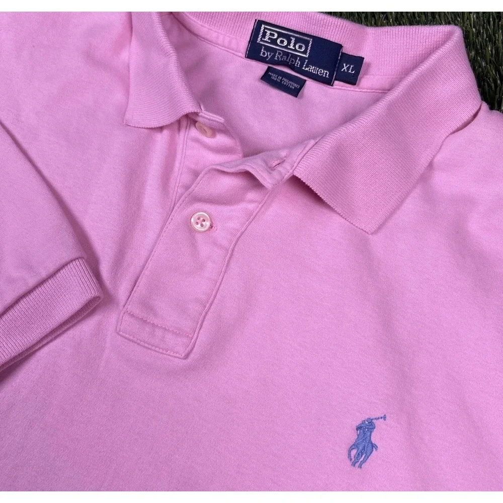 Polo Ralph Lauren Polo Shirt Mens XL Pink Short Sleeve Golf Work Casual Used